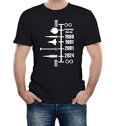 Image of Reality Glitch Men's Spaceship Timeline Movie, Space, Sci Fi and Science Inspired Funny Graphic T-Shirt (X-Large, Black)