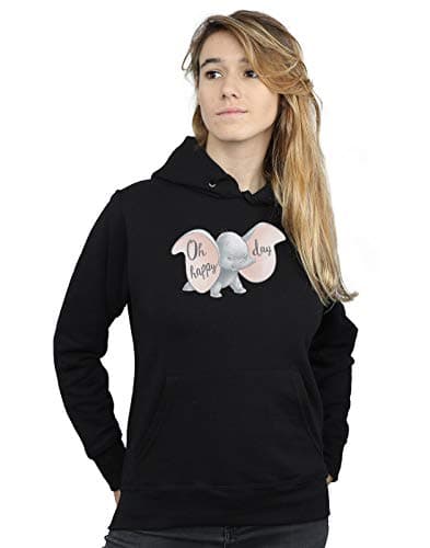 Image of Disney Women's Dumbo Happy Day Hoodie Black Medium