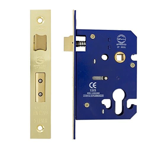 Image of Fire Rated Euro Profile Sashlock Case 75 mm (57 mm Backset) Electro Brass