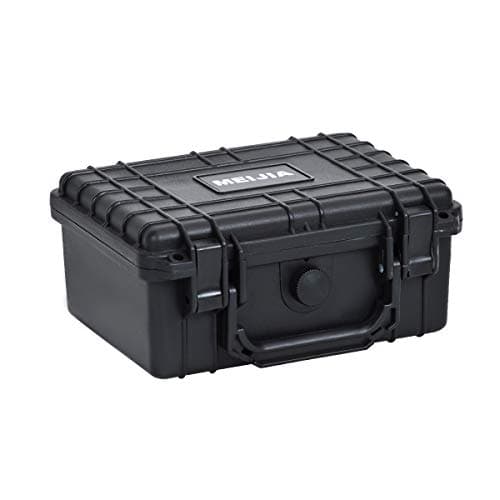 Image of MEIJIA Portable Waterproof Protective Hard Case,Compact Camera Case with Customizable Fit Foam,Elegant Black,Fit for Drones,Camera,Lens, 9.17inchx7.56inchx4.33inch