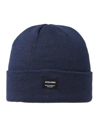 Image of Jack & Jones NOS Men's Jacdna Beanie Noos Beanie, Blue (Navy Blazer Navy Blazer), One size