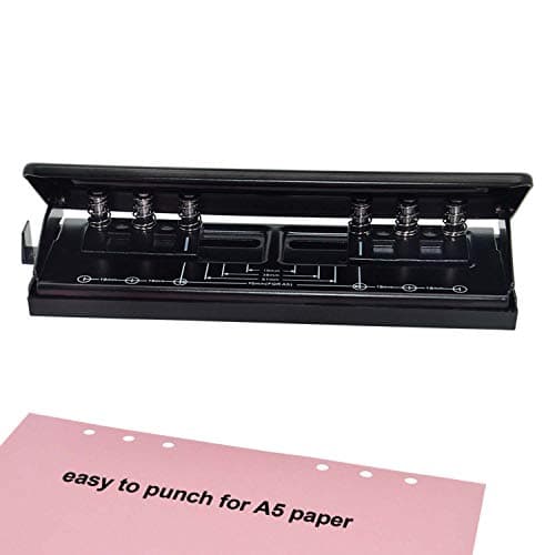 Image of WORKLION Adjustable 6-Hole Punch with Positioning Mark, Daily Paper Puncher for A5 Size Six Ring Binder Planners - Refill Pages