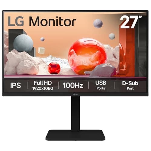 Image of LG Monitor 27BA550 - FHD 1080p IPS 27 inch, 100Hz, 5ms, Office Display, Built-in Power and Speakers, USB Hub, D-Sub, HDMI, DisplayPort, Matte Black