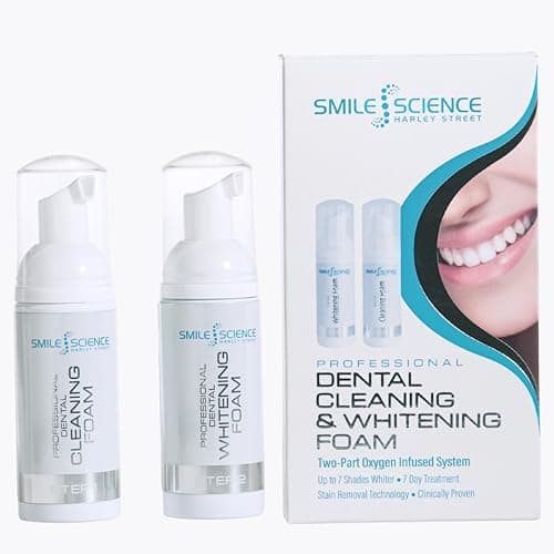 Image of Smile Science Harley Street - Professional Cleaning and Whitening Dual Foam - for Sensitive Teeth - Stain Remover for Teeth - 100% Enamel Safe - Rapid Whitening Results - Vegan - Clinically Proven