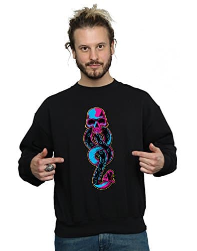 Image of Harry Potter Men's Neon Dark Mark Sweatshirt Black Medium