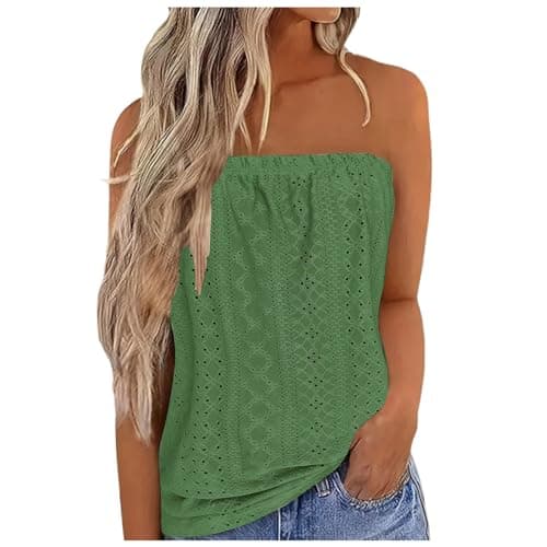 Image of Generic Women's Summer Oversized Off Shoulder Breathable Linen Cotton Chiffon Silk Green Solid Backless Collarless Loose Fit Yoga Top Size L