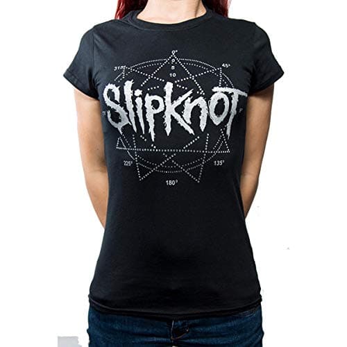 Image of Ladies Slipknot Logo Diamante Official Tee T-Shirt Womens Girls (XX-Large) Black