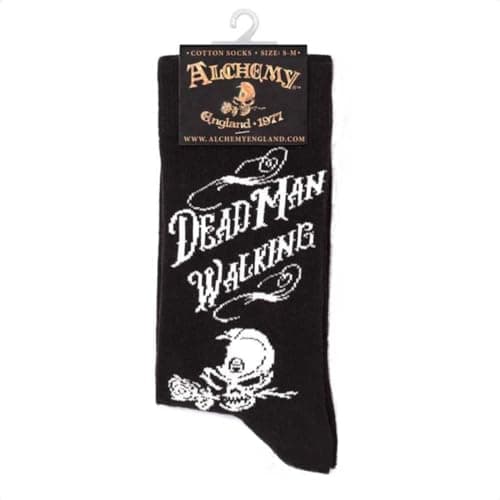 Image of Alchemy Socks Dead Man Walking Gothic Grunge Punk Skull Quirky Funny, Black, S-M