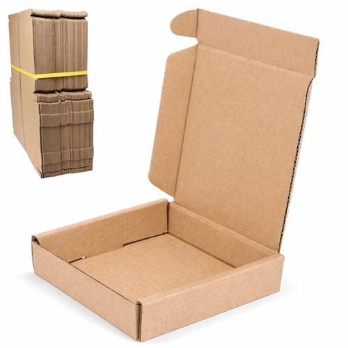 Image of WedDecor Postal Cardboard Self-Folding PiP Boxes for Shipping Mail Compatible Mini Large Letter Shipping Mailing Package, Brown, 101mm x 101mm x 24mm, 10pcs