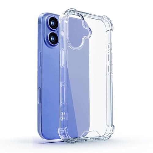Image of DEREAFF Clear Case for iPhone 16 (6.1-Inch), 16 Clear Case Slim Hard PC Back & Soft TPU Shockproof Anti-Scratch Phone Bumper Cover for iPhone 16, Clear