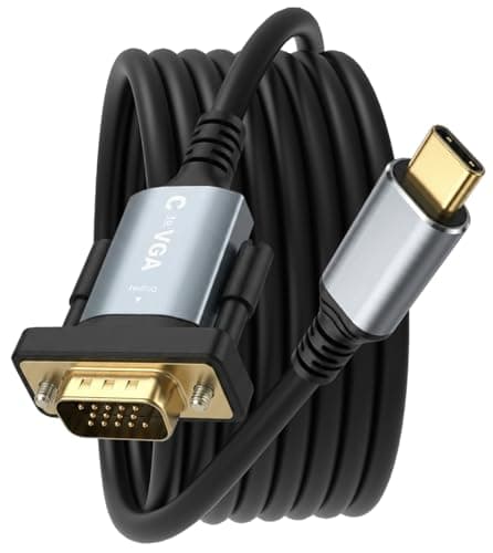 Image of ZVOIYKM 6FT/1.8M USB C to VGA Cable 1080P@60Hz, VGA to USB C Adapter Cord [Thunderbolt 3/4 compatible] for iPhone 15 Pro/Max, MacBook Pro/Air 2023,iPad Pro,iMac,S23,XPS 17,Surface Book 3 - Gold-Plated