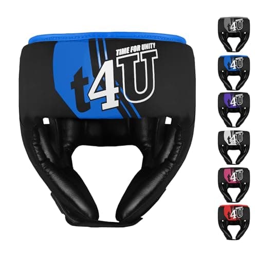 Image of PSS Boxing Headguard Adjustable Padded- Effective Impact Absorption for MMA Training, Muay Thai, Sparring, Martial Arts, Karate, Kickboxing, Taekwondo - Forehead, and Ear Support (Blue, Small)
