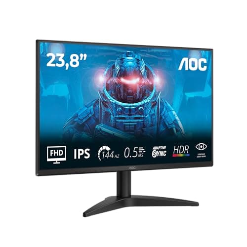 Image of AOC 24B36X 24 Inch FHD Gaming Monitor, 144Hz, IPS, 0.5ms MPRT, Adaptive Sync, HDR10, (1920x1080,HDMI 1x 1.4,DP 1x 1.4) Black