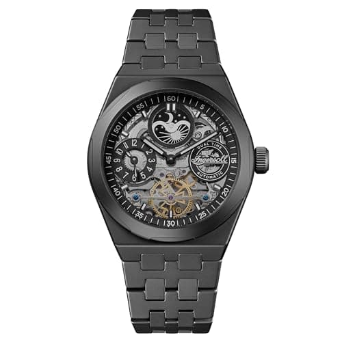 Image of Ingersoll 1892 The Broadway Mens 43mm Automatic Watch with Black Dial and Black Ceramic Bracelet I15102