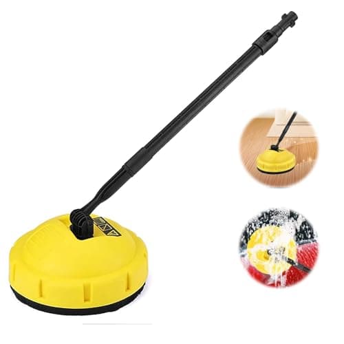 Image of High Pressure Patio Cleaner for Karcher K1-K7,Patio Cleaner Pressure Washer,Pressure Washer Rotating Attachment with Long Handle,Dirt Cleaner Scrubber for Deck,Car Cleaning (Yellow)