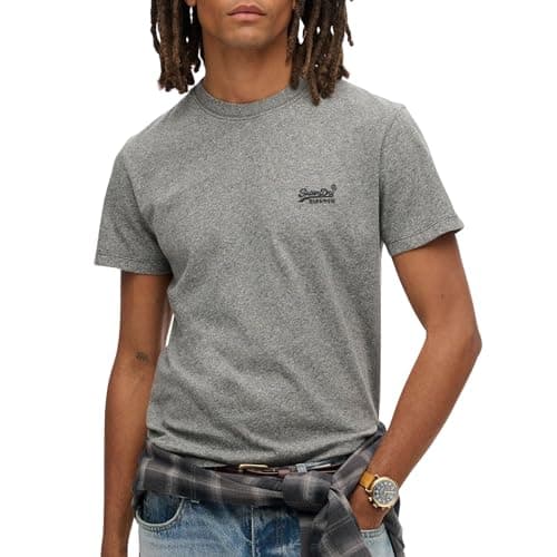 Image of Superdry Vintage Logo Embroidered Short Sleeve T-Shirt XL Gray