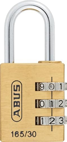 Image of ABUS Combination Lock 165/30 - Individually Adjustable 3-Digit Code - for Bags and suitcases - Brass Body with Steel Shackle - Security Level 3