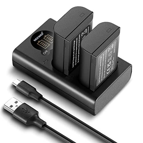 Image of NEEWER Replacement Battery and Charger Set for DMW-BLK22, Compatible with Panasonic Lumix DC-S5 GH5 II S5 II GH6 S5 IIX S9, 2 Pack 2400 mAh Batteries and Type C Dual Channel USB Charger