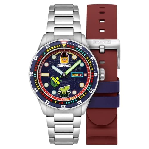Image of Spinnaker Men's 43mm HASS Automatic Spongebob Search for Squarepants Limited Edition Flying Dutchman Watch with Solid Stainless Steel Bracelet SP-5171-22