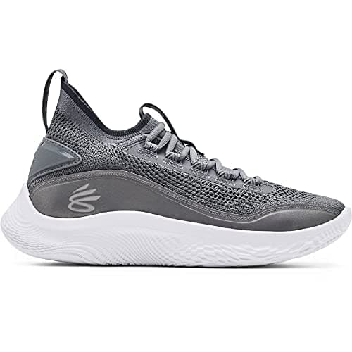 Image of Under Armour Curry Flow 8 Shine Lace-Up Grey Synthetic Mens Trainers 3024031_100