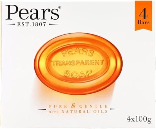 Image of Pears Amber Moisturizing Soap Bar with Natural Oils 100g, Pack of 6