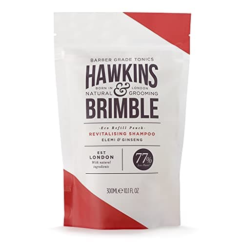 Image of Hawkins & Brimble Shampoo Eco-Refill Pouch - 300ml for Men Revitalise Hair Dry Scalp | Eco Friendly Refill Pouches (Shampoo Refill Pouch)