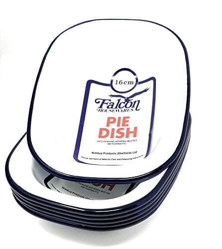 Image of 6 X Falcon Housewares 16cm Oblong Pie Dish - Enamel