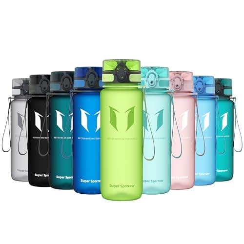 Image of Super Sparrow Sports Water Bottle - 750ml - Non-Toxic BPA Free & Eco-Friendly Tritan Co-Polyester Plastic - For Running, Gym, Yoga, Outdoors and Camping