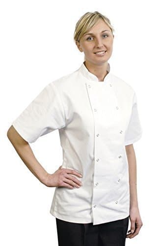 Image of BonChef Adults Chefs Jacket Workwear Chefs Uniform Danny Short Sleeve Chefs Jacket (XS, White)