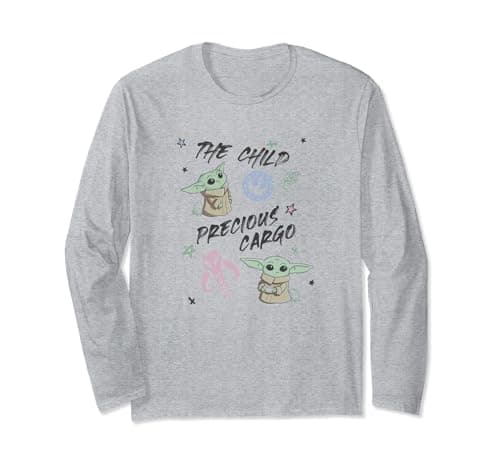 Image of Star Wars: The Mandalorian The Child Precious Cargo Sketch Long Sleeve T-Shirt