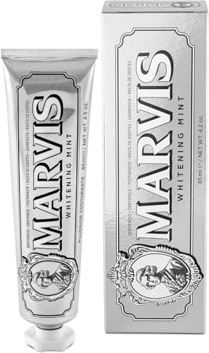 Image of Marvis Whitening Toothpaste, Mint, 85ml, Promotes the Natural Whitening of the Teeth, Plaque Removal Toothpaste, Long-Lasting Freshness