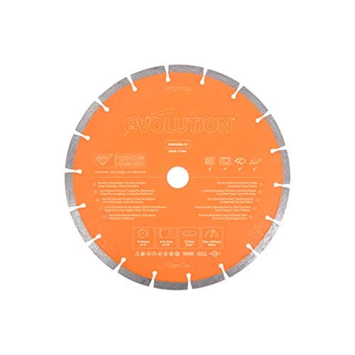 Image of Evolution Power Tools PD255SEG-CS Premium Multi Material Diamond Blade For Disc Cutters - Fast Cutting and Long Blade Life - Ideal for Cutting Brick, Roof Tile, Paving, Reinforced Concrete, 255 mm