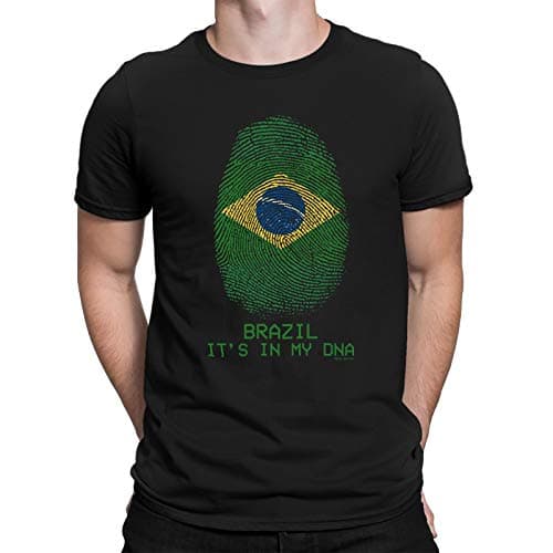 Image of buzz shirts Brazil ITS in My DNA - Mens World Cup Football Fan T-Shirt Black