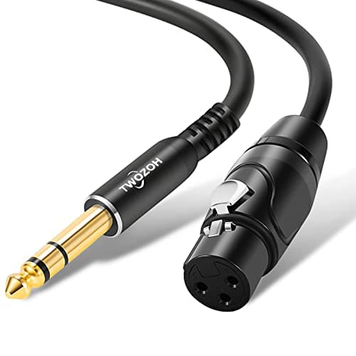 Image of Twozoh XLR Female to 6.35mm (1/4 Inch) Male TRS Cable 20M, Quarter Inch Jack TRS balanced to XLR Microphone Cable (Profesional/HiFi)