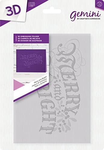 Image of Gemini Merry and Bright 3D Embossing Folder, 5 x 7-Inch