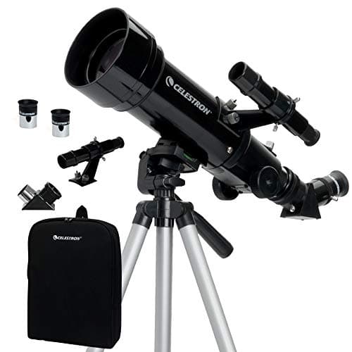 Image of Celestron 21035-ADS Travel Telescope 70 Refractor Telescope Kit with Backpack - Black (Exclusive to Amazon with Additional 4mm Eyepiece and Triple Barlow Lens)