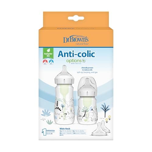 Image of Dr. Brown’s Anti-Colic Options+ Wide-Neck Baby Bottle Sampler Kit