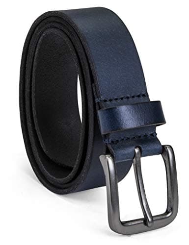 Image of Timberland Men's 35mm Classic Buckle Jean Leather Belts, Navy, 32
