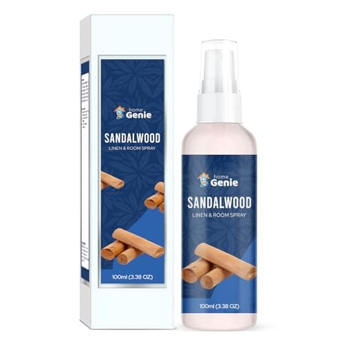 Image of Home Genie Sandalwood Linen And Room Spray Air Freshener | Long Lasting Aromatic Scent | Made With Essential Oils - 100ml / 3.38 fl oz