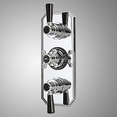 Image of Milano Elizabeth 2 Outlet Concealed Thermostatic Mixer Shower Valve - Chrome Black