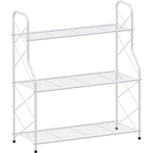 Image of Mutool 3 Tier Metal Plant Stand, Ladder Shelf for Outdoor Indoor Plant, Corner Plant Shelf Ladder Planter for Garden Balcony & Patio, White