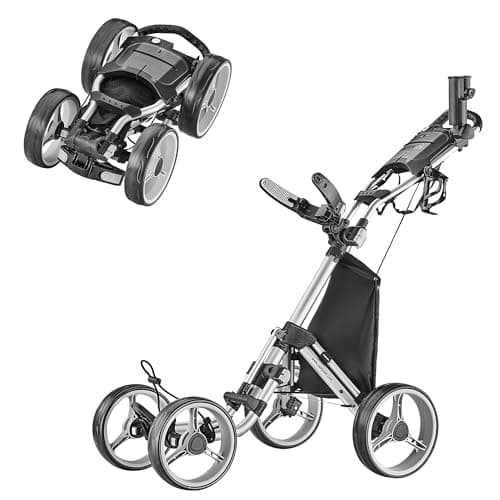 Image of Caddytek Unisex Explorer V8 Golf Push Cart, Silver