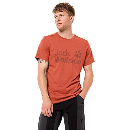 Image of Jack Wolfskin Brand Logo T-Shirt Men' S T-Shirt - Saffron Orange, Large