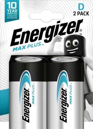 Image of Energizer D Size Max Plus Alkaline Battery - Pack of 2