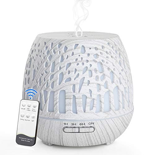 Image of Simpeak 400ml Essential Oil Diffuser, BPA Free Electric Aroma Diffuser with Remote Control & Auto Shut-Off, Aromatherapy Humidifier with Variable Color LED Light & 3 Timing Mode