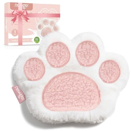 Image of NEWGO Microwave Heating Pad for Cramps Pain Relief, Cute Cat Paw Moist Heat Pack for Women and Kids Neck & Back Pain, Anxiety Relief, Great Gift Ideas for Girls