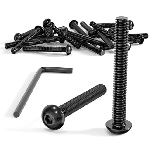 Image of Wavanta M4 Bolts, M4 x 30mm Button Head Screws, Allen Socket Bolts Screws, Carbon Steel 10.9 Grade, Black Oxide Finish, Pack of 20
