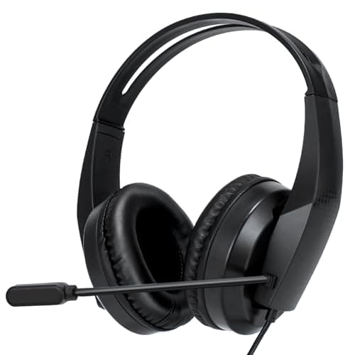 Image of Grstltd Wired Headset with Mic for Laptop – Computer Headset for Kids Teens Adults with Noise Canceling Microphone & Volume Control – 3.5mm Stereo Headphones with Mute for Home Office Class