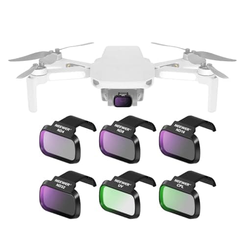 Image of NEEWER 6 Pack ND Filter Set Compatible with DJI Mini 4K/2/Mavic/SE/2 SE, Drone Lens Accessories, Snap On CPL UV Neutral Density Filters ND4/ND8/ND16/ND32, Multi Coated HD Glass Gimbal Safe, FL-B31