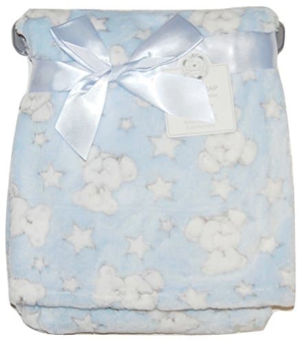 Image of Baby Boy Soft Fleece Wrap Blanket Pram Cot Crib Moses Basket Blue Teddy